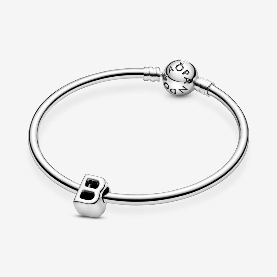 Pandora Moments Silver Letter B Alphabet Charm