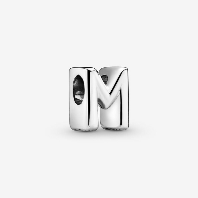 Pandora Moments Letter M Silver Charm
