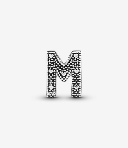 Pandora Moments Letter M Silver Charm