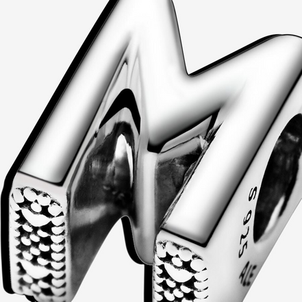Pandora Moments Letter M Silver Charm