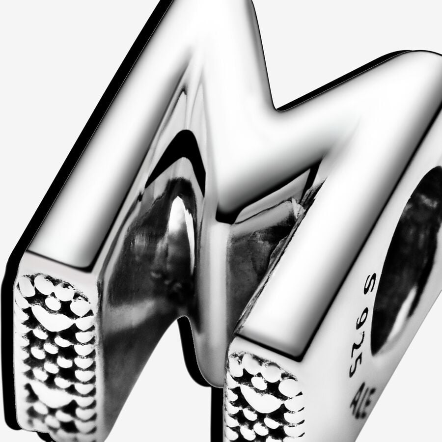 Pandora Moments Letter M Silver Charm