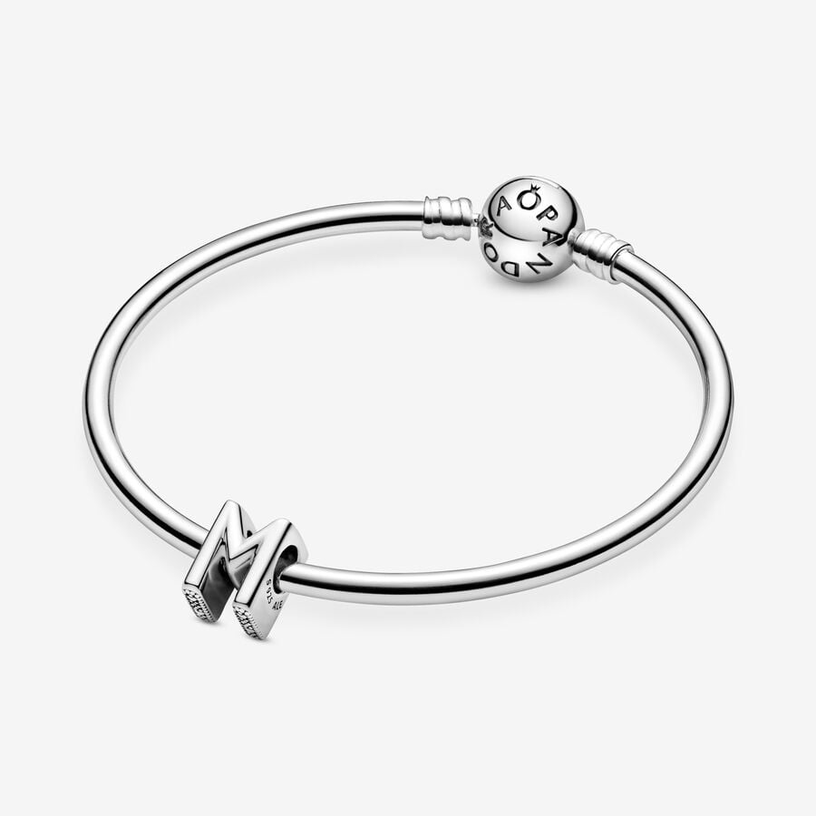 Pandora Moments Letter M Silver Charm