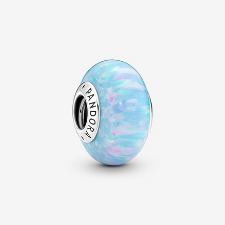 Pandora Moments Opalescent Ocean Blue Murano Charm