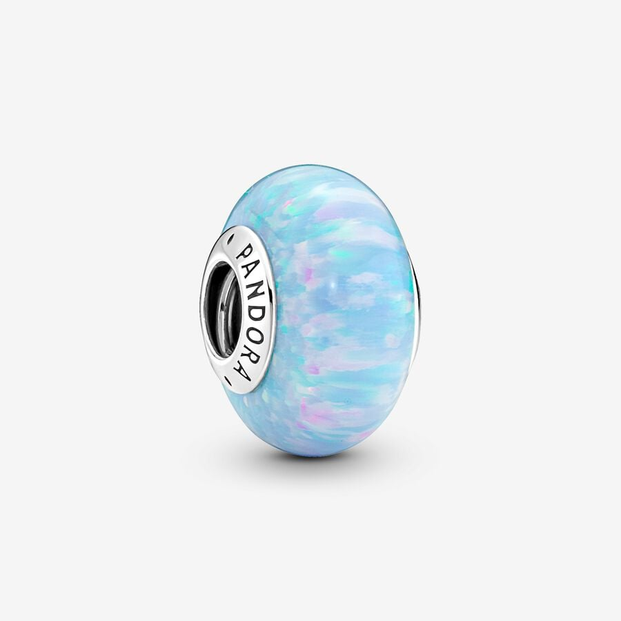 Pandora Moments Opalescent Ocean Blue Murano Charm