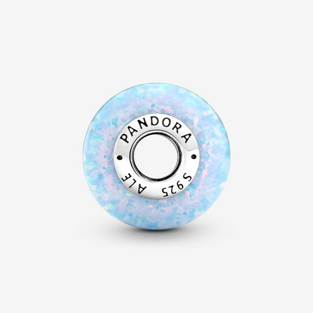 Pandora Moments Opalescent Ocean Blue Murano Charm
