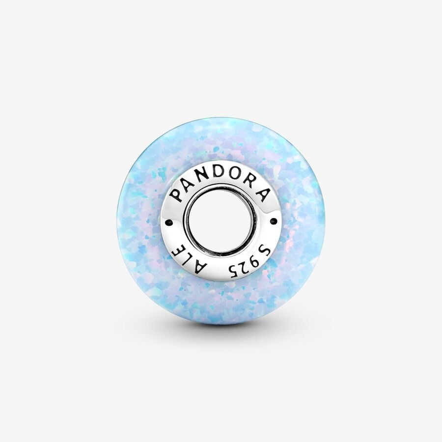 Pandora Moments Opalescent Ocean Blue Murano Charm