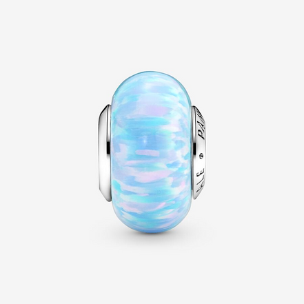 Pandora Moments Opalescent Ocean Blue Murano Charm
