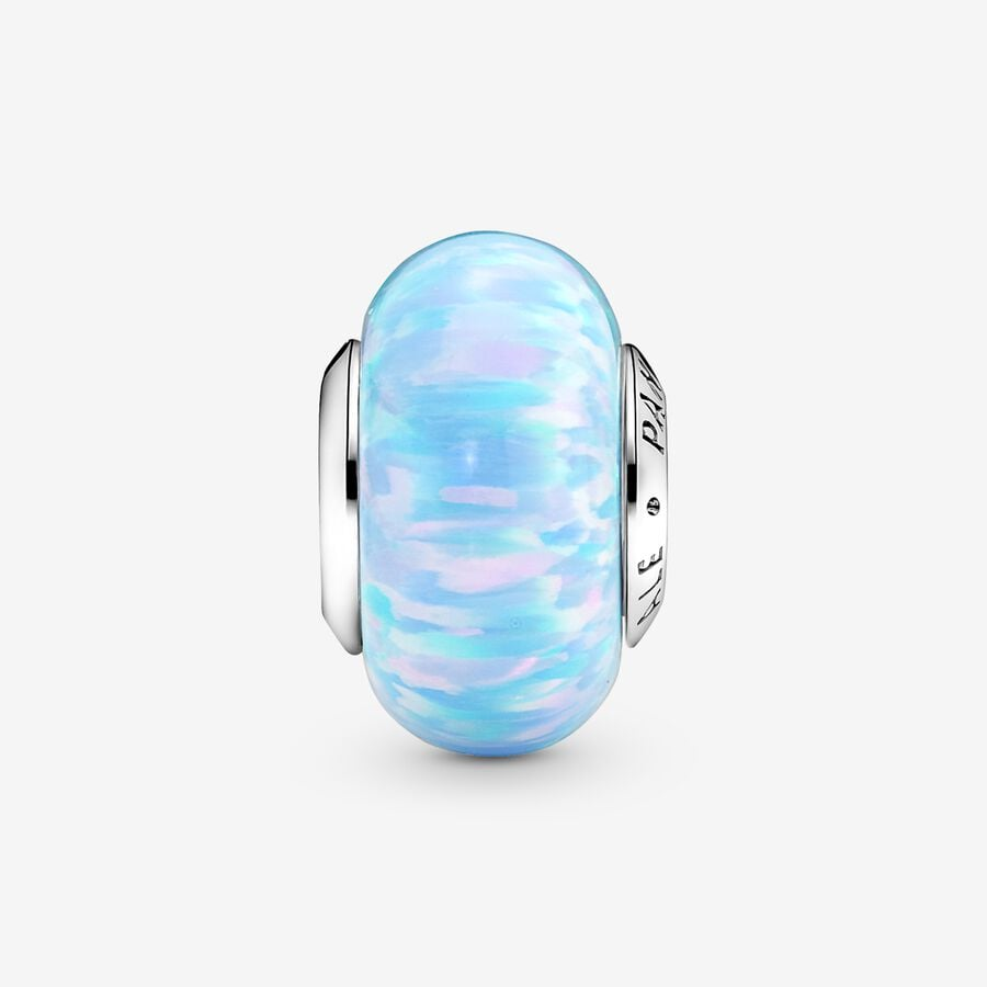 Pandora Moments Opalescent Ocean Blue Murano Charm