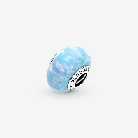 Pandora Moments Opalescent Ocean Blue Murano Charm