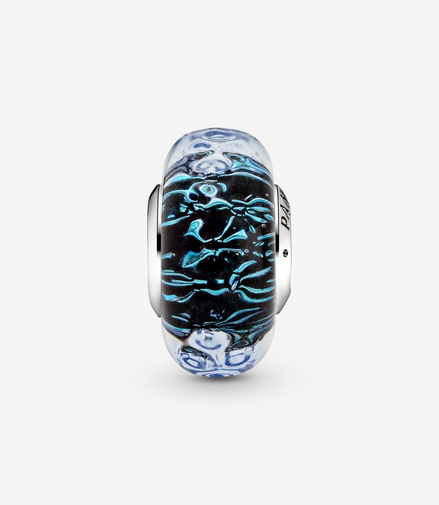 Pandora Moments Wavy Dark Blue Murano Glass Ocean Charm