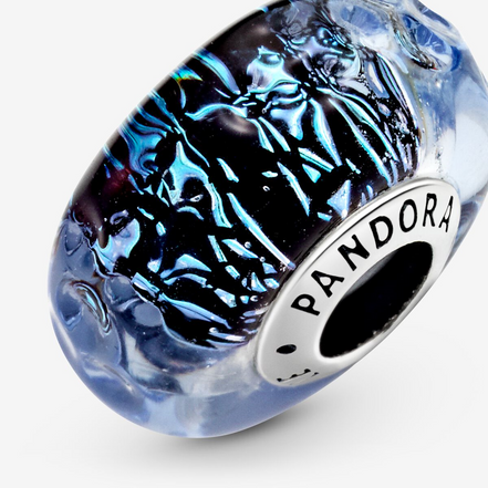 Pandora Moments Wavy Dark Blue Murano Glass Ocean Charm