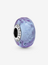 Pandora Moments Wavy Iridescent And Lavender Murano Glass Charm