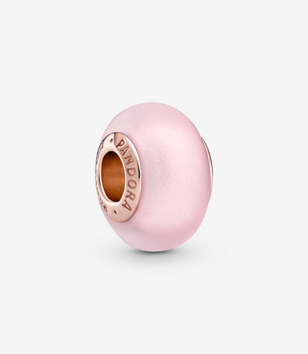 Pandora Moments 14K Gold-Plated Matte Pink Murano Glass Charm