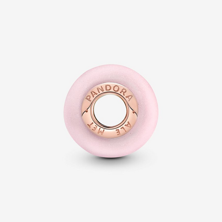 Pandora Moments 14K Gold-Plated Matte Pink Murano Glass Charm