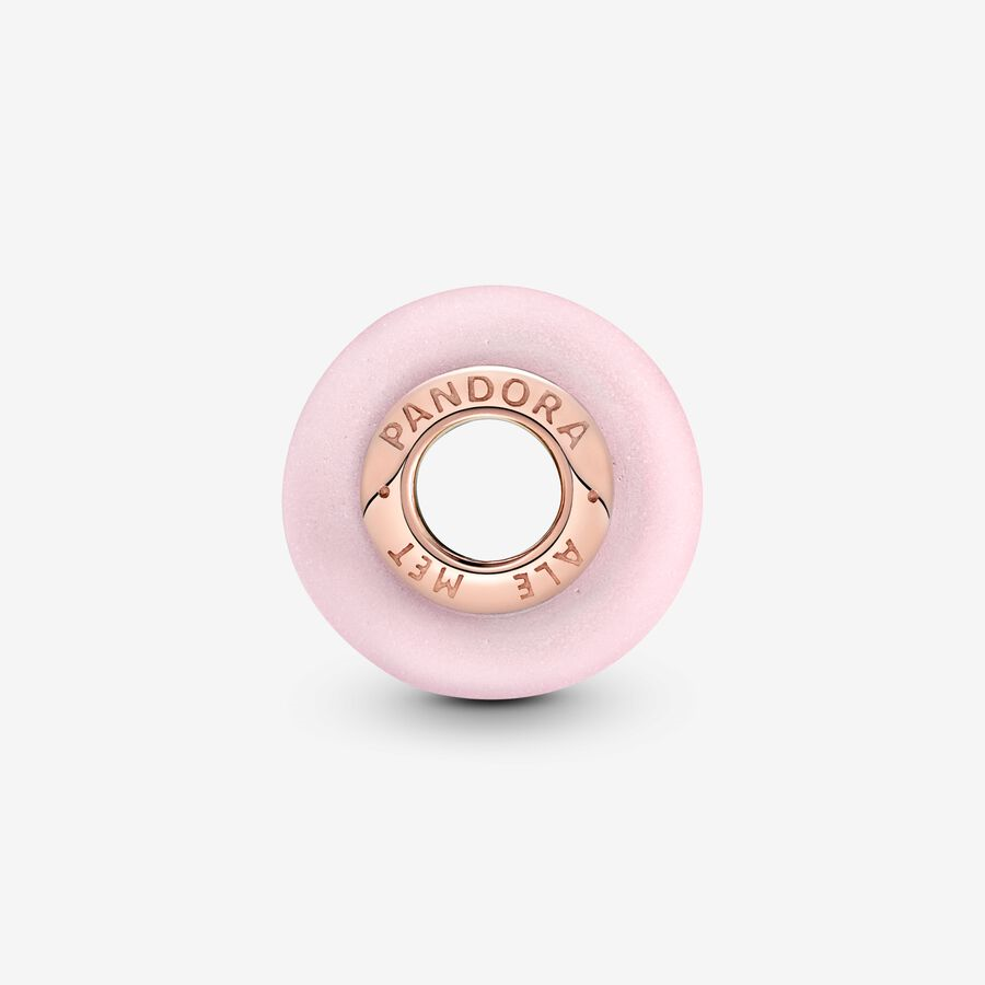 Pandora Moments 14K Gold-Plated Matte Pink Murano Glass Charm
