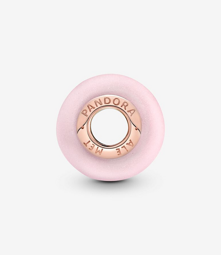 Pandora Moments 14K Gold-Plated Matte Pink Murano Glass Charm