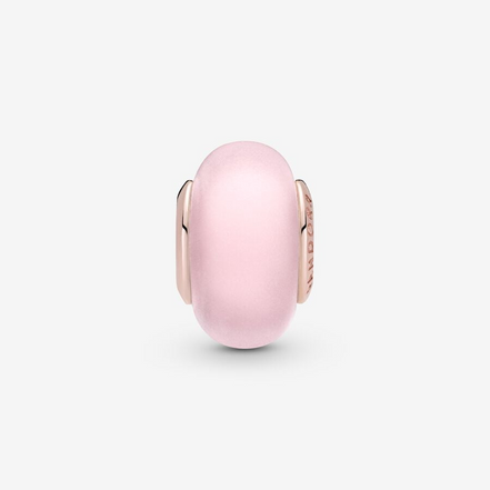 Pandora Moments 14K Gold-Plated Matte Pink Murano Glass Charm