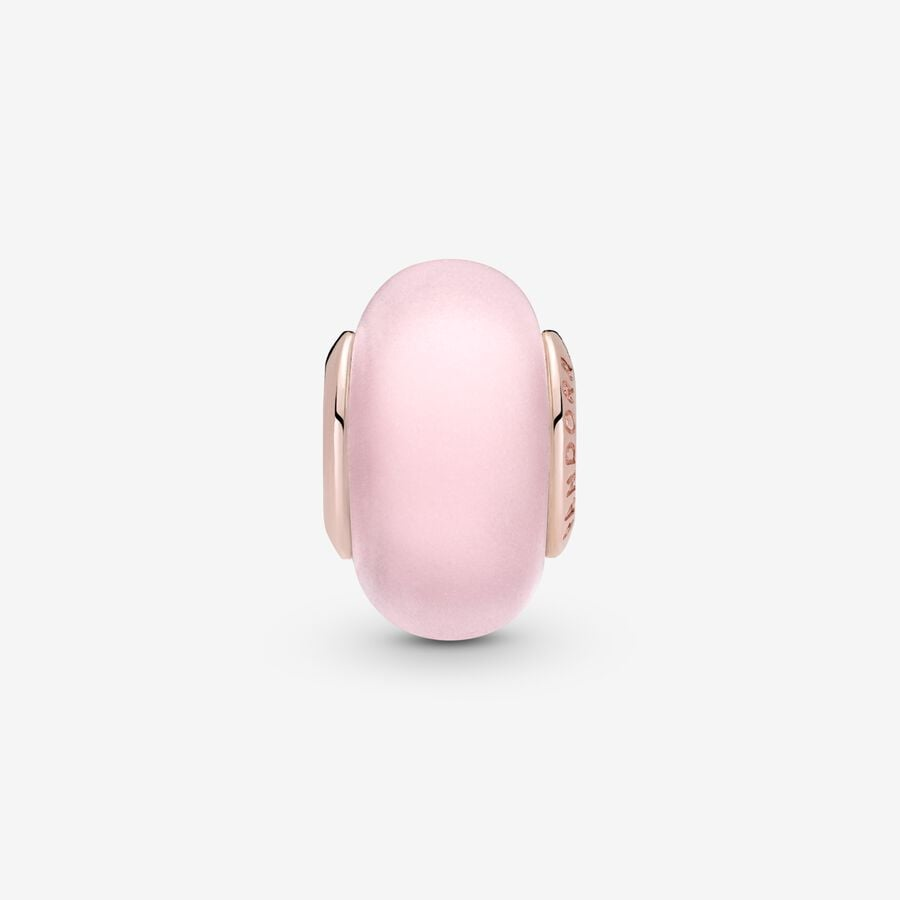 Pandora Moments 14K Gold-Plated Matte Pink Murano Glass Charm