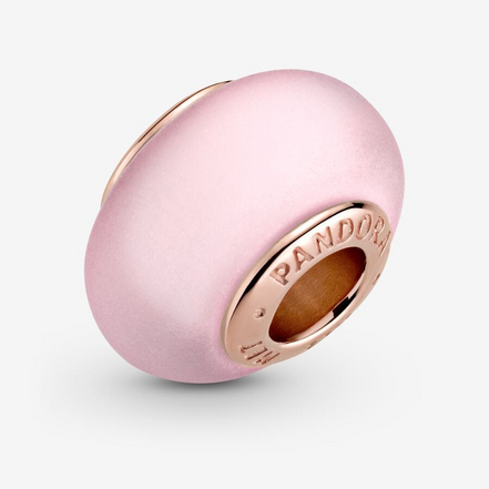 Pandora Moments 14K Gold-Plated Matte Pink Murano Glass Charm