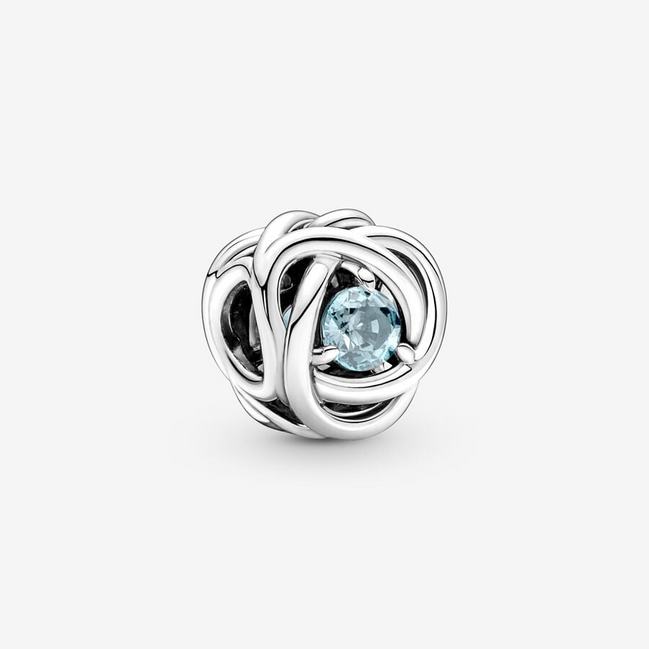 Pandora Moments March Sea Aqua Blue Eternity Circle Charm