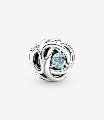 Pandora Moments March Sea Aqua Blue Eternity Circle Charm