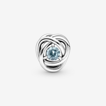 Pandora Moments March Sea Aqua Blue Eternity Circle Charm