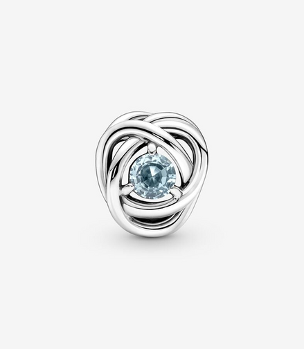 Pandora Moments March Sea Aqua Blue Eternity Circle Charm