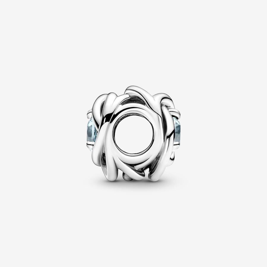 Pandora Moments March Sea Aqua Blue Eternity Circle Charm