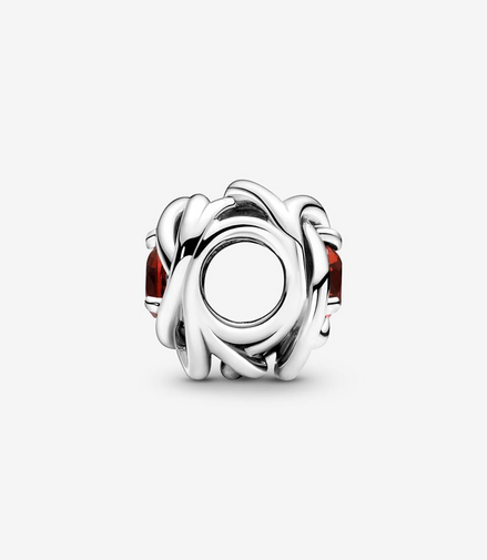 Pandora Moments January Red Eternity Circle Charm