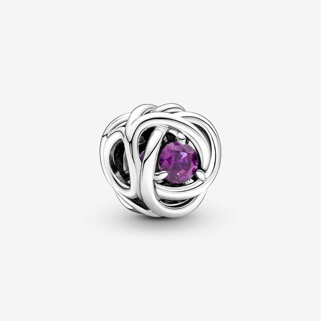 Pandora Moments February Purple Eternity Circle Charm
