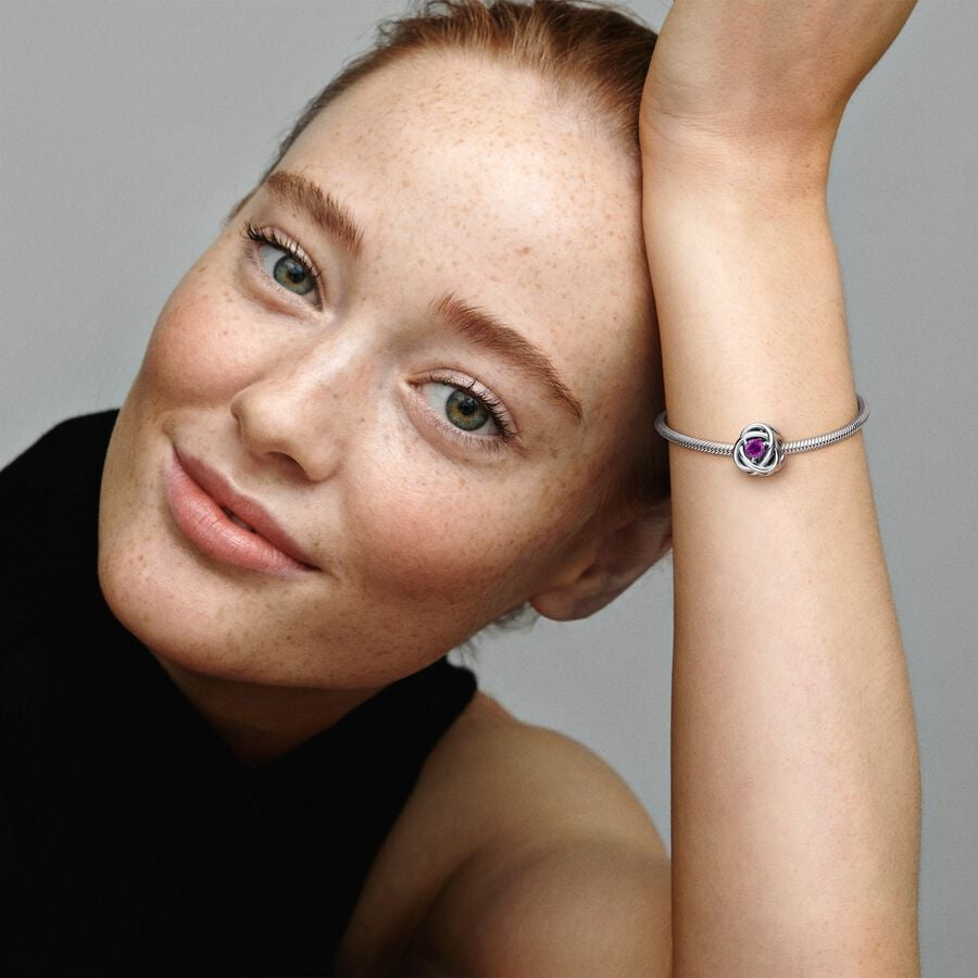 Pandora Moments February Purple Eternity Circle Charm