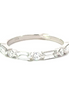 14K White Gold .16 CT Round.39 CT Baguette Diamond Band