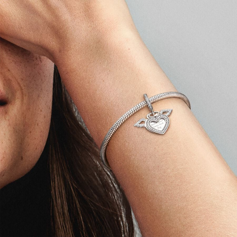 Pandora Moments Heart & Angel Wings Dangle Charm