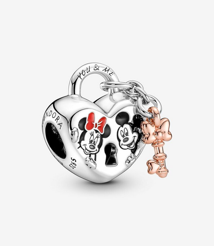 Pandora Disney Mickey Mouse & Minnie Mouse Padlock Charm