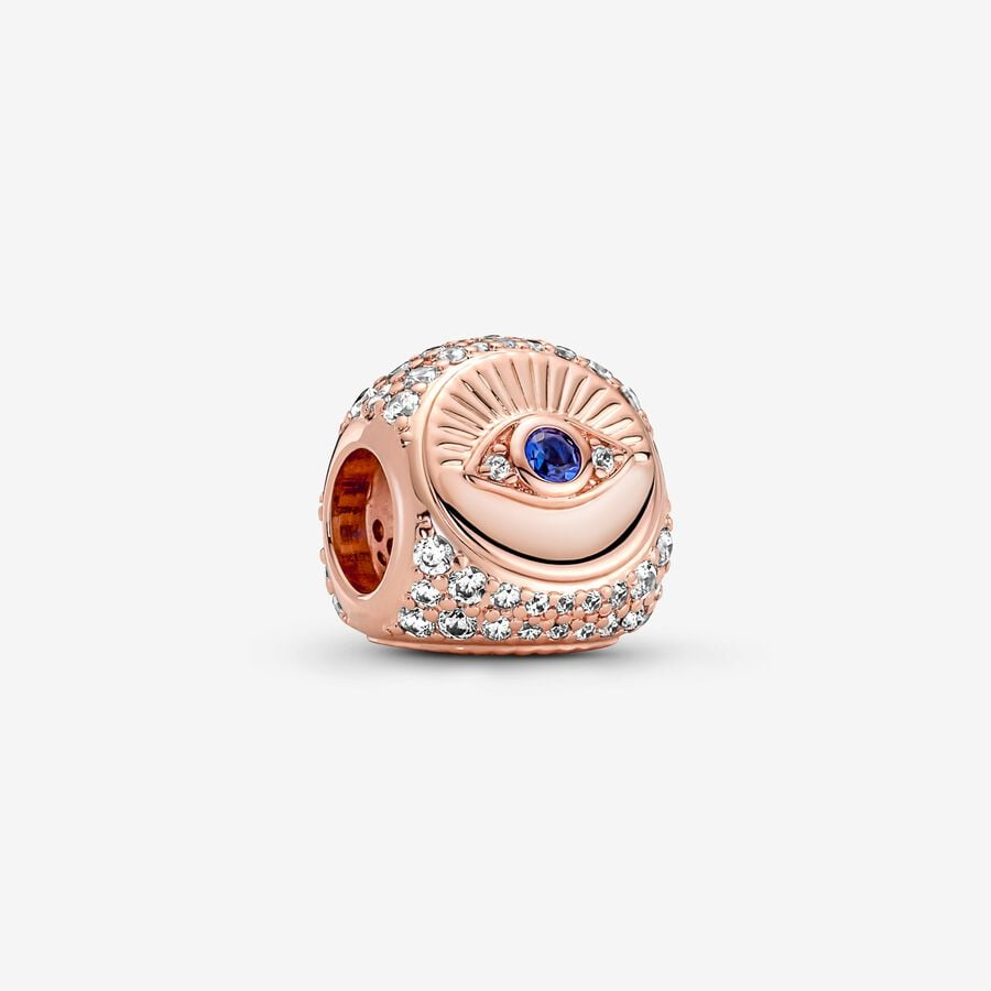 Pandora Moments Hamsa, All-seeing Eye & Feather Three-sided Charm