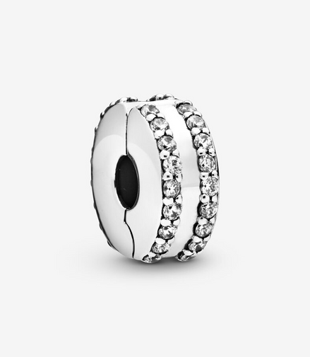 Pandora Moments Double Lined Pavé Clip Charm