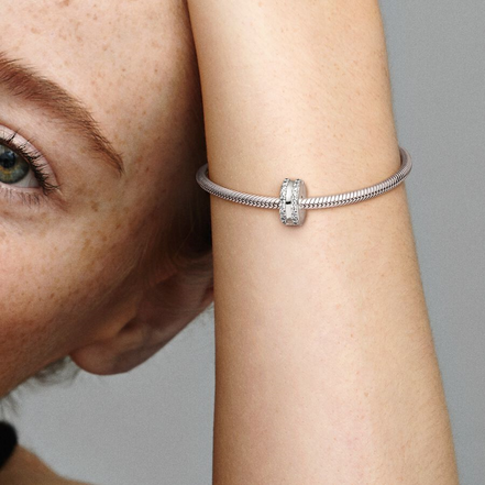 Pandora Moments Double Lined Pavé Clip Charm