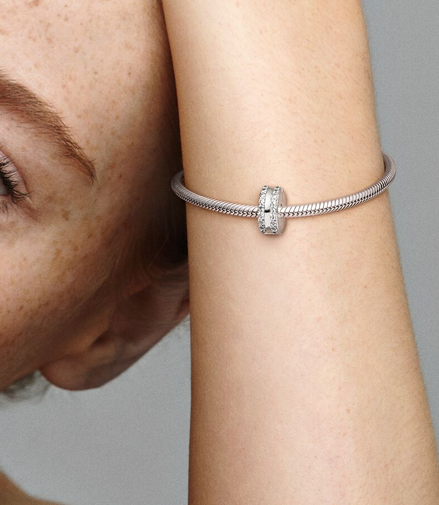Pandora Moments Double Lined Pavé Clip Charm