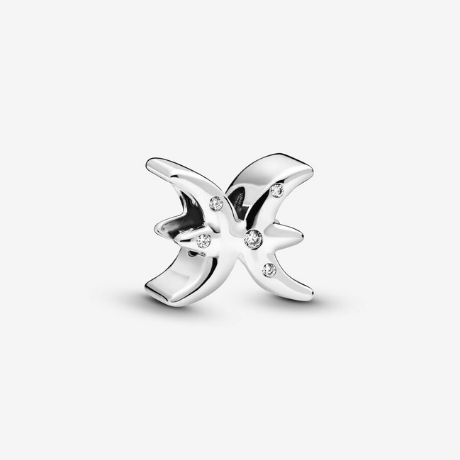 Pandora Moments Silver Sparkling Pisces Zodiac Charm