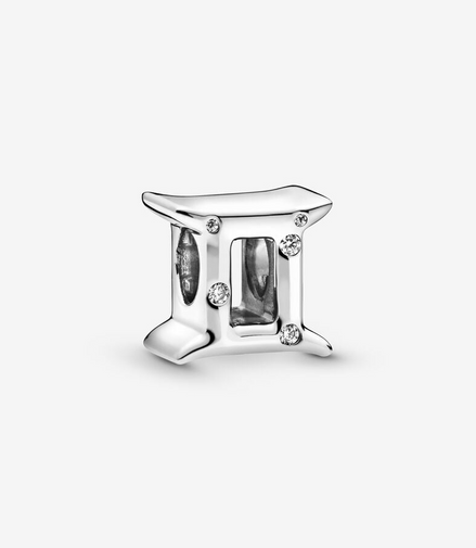 Pandora Moments Silver Sparkling Gemini Zodiac Charm