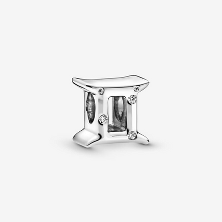 Pandora Moments Silver Sparkling Gemini Zodiac Charm