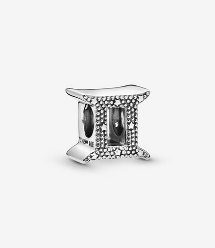 Pandora Moments Silver Sparkling Gemini Zodiac Charm