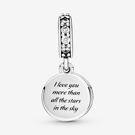 Pandora Moments Blue Night Sky Crescent Moon & Stars Love  Dangle Charm