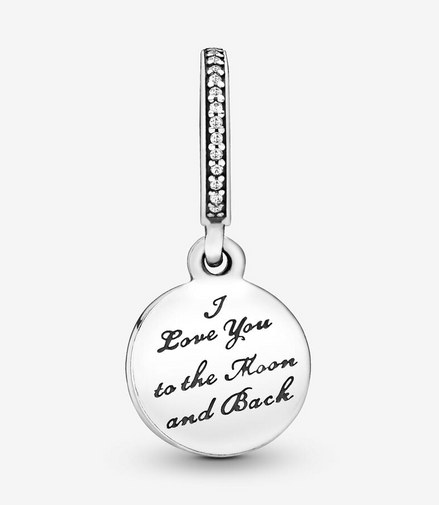 Pandora Moments Moon And Star Silver Dangle