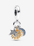 Pandora Moments Two-Tone Celestial Triple Dangle Charm