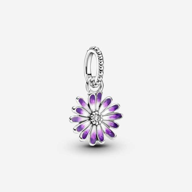 Panodra Moments Purple Daisy Dangle Charm