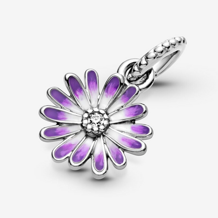 Panodra Moments Purple Daisy Dangle Charm