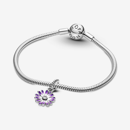 Panodra Moments Purple Daisy Dangle Charm