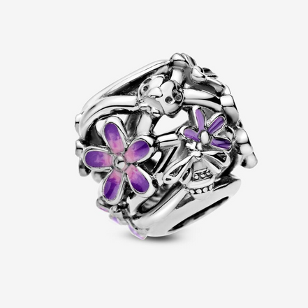 Pandora Moments Openwork Purple Daisy Charm