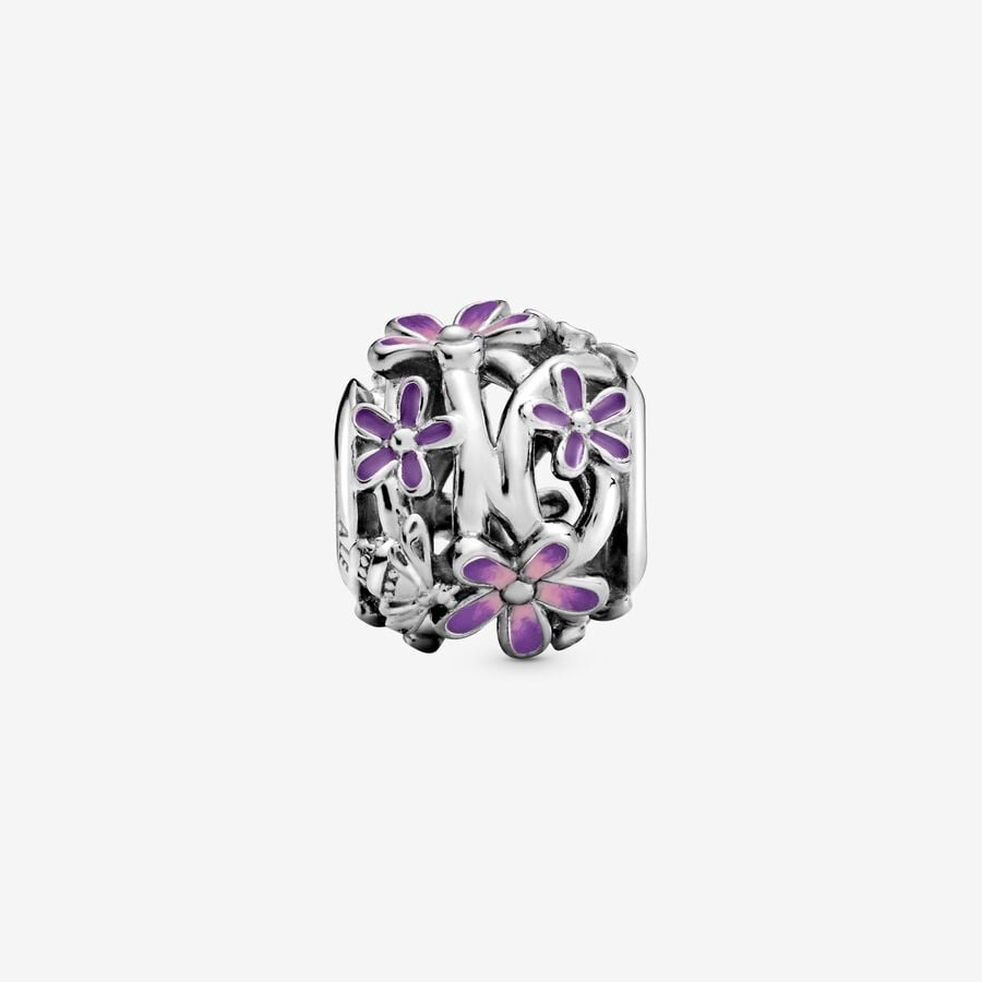 Pandora Moments Openwork Purple Daisy Charm